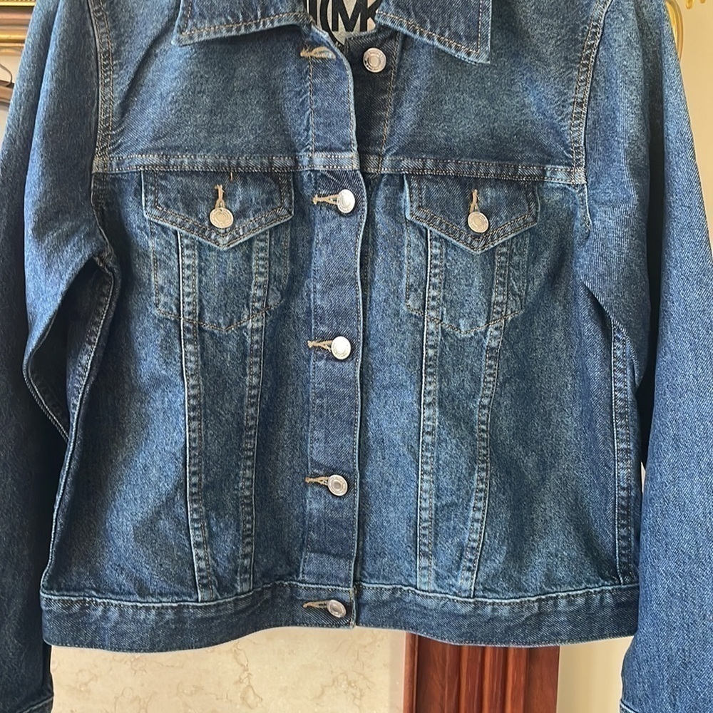 Brand New Michael Kors Admiral Blue Denim Button Up Jean Jacket - Picture 9 of 16